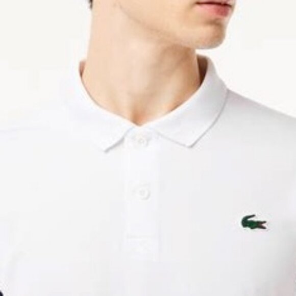 Lacoste Ultra-Dry Polo White/Yellow Size L | Pair With Denim Jeans/Denim Jacket - Picture 1 of 16